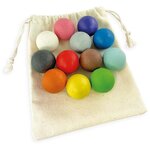 Деревянная развивающая игрушка для детей / набор шарики цветные 12 шт 30 мм для сортеров / Ulanik - изображение