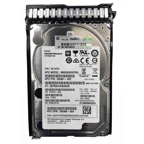 Жесткий диск HP 765451-002 2Tb 7200 SATAIII 2,5 HDD