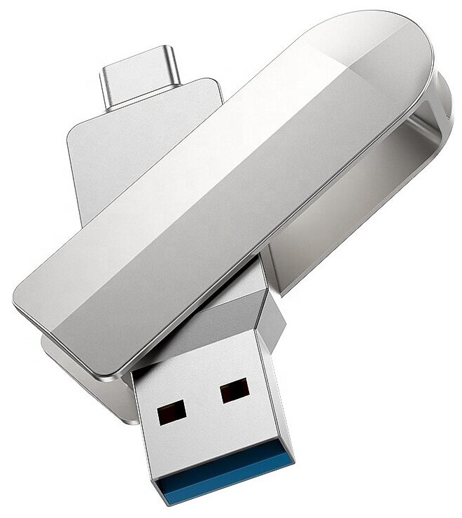 USB флеш-накопитель HOCO UD10 Wise, USB 3.0/Type-C, 64GB, серебристый