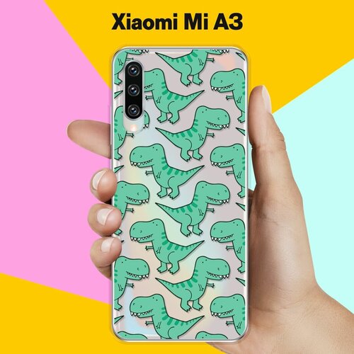 Силиконовый чехол Динозавры на Xiaomi Mi A3 пластиковый чехол рак прическа на xiaomi mi a3 сяоми ми а3