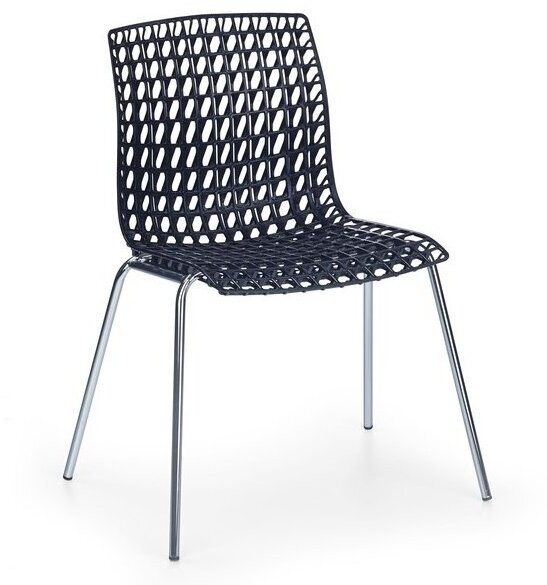 Пластиковый стул HALMAR K160, черный, ножки хром