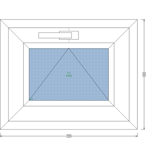 Окно 500*400 откидное фрамуга с сеткой и ручкой.