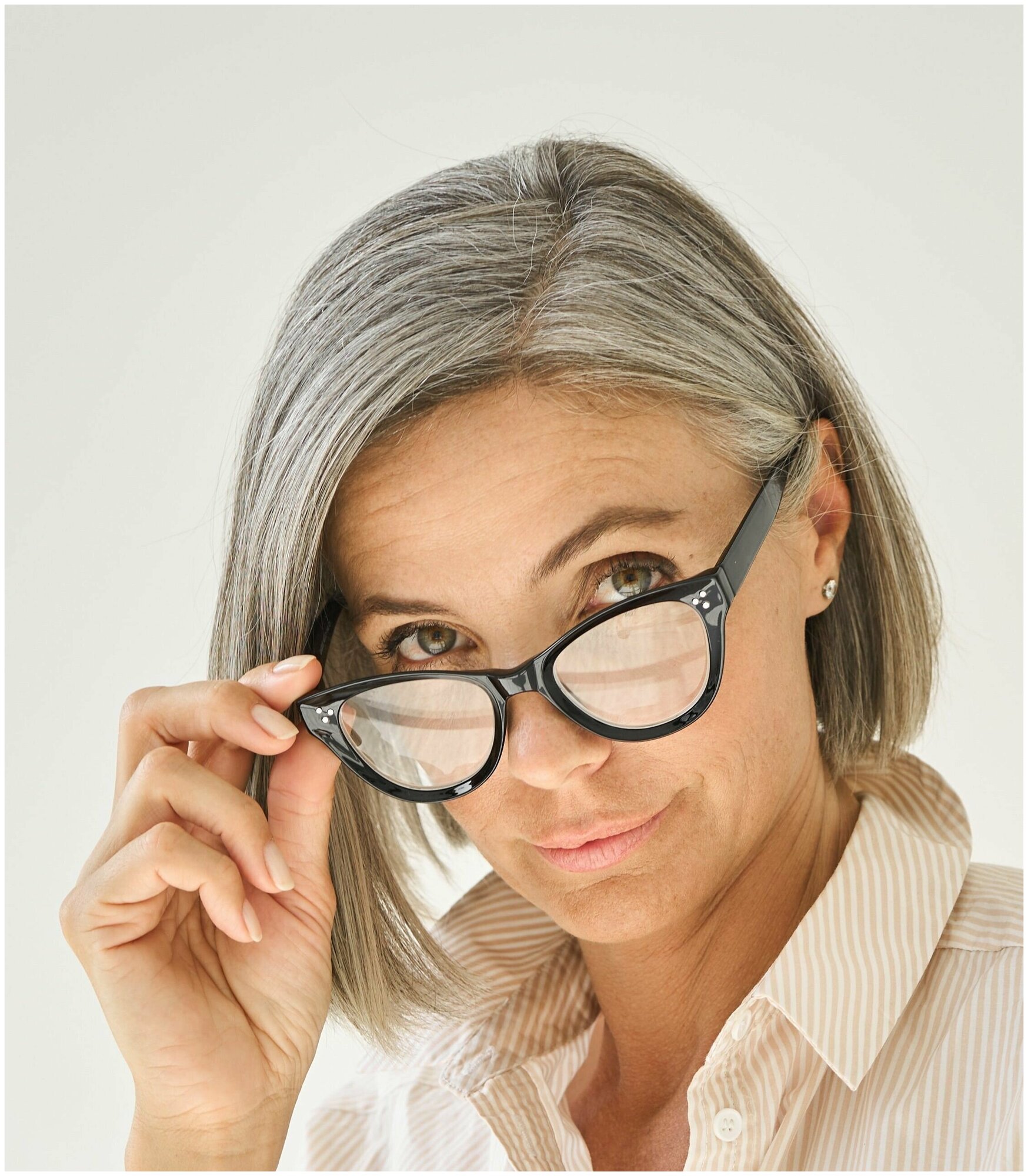 Готовые очки для зрения Marcello GA0226 C1 с диоптриями -2/Очки женские корректирующие/Очки для дали/Кошачий глаз/Футляр в комплекте