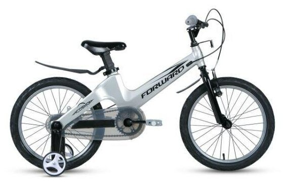 Велосипед FORWARD Cosmo 16 2.0 (2021), городской (детский), колеса 16", серый, 12кг [1bkw1k7c1011]