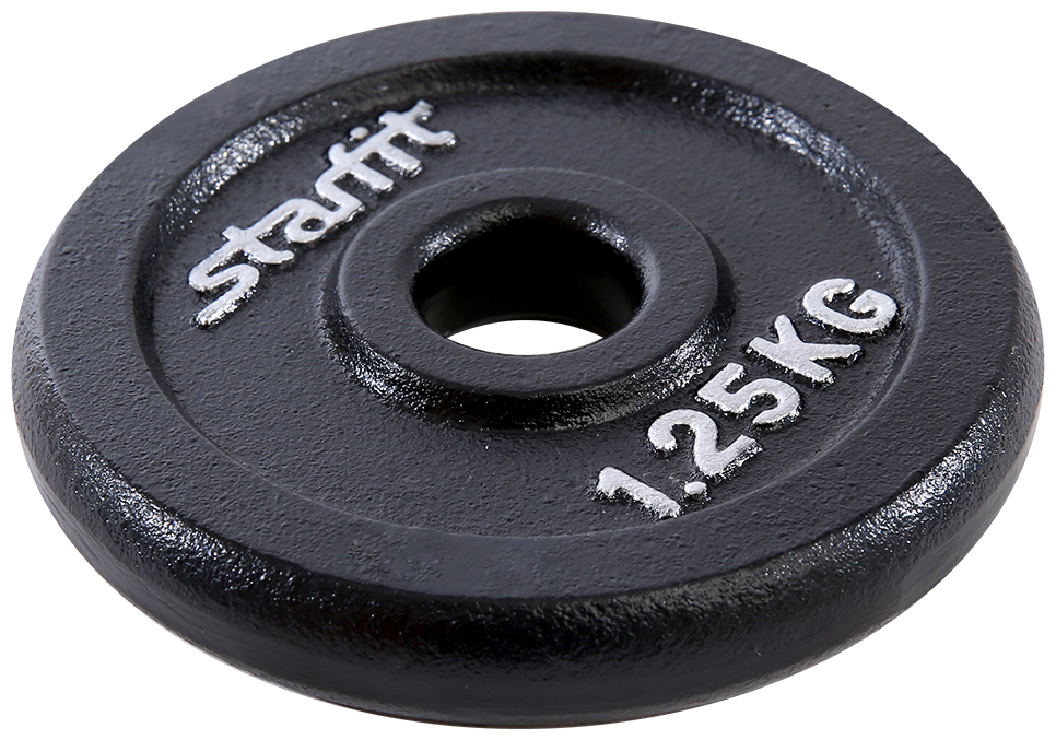 Диск чугунный STARFIT BB-204 1,25 кг, d=26 мм, черный, 4 шт.