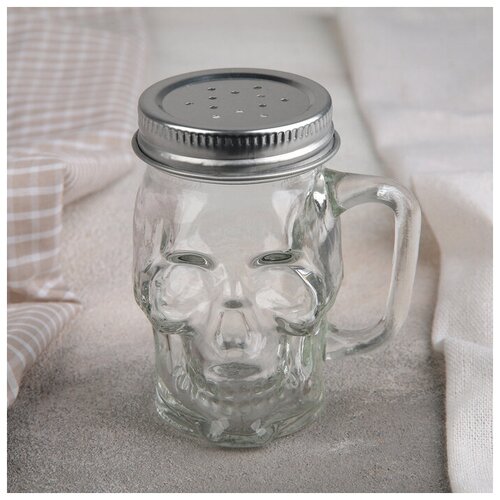 Солонка стеклянная Череп Хэллоуин 100 мл 76585 см 490₽