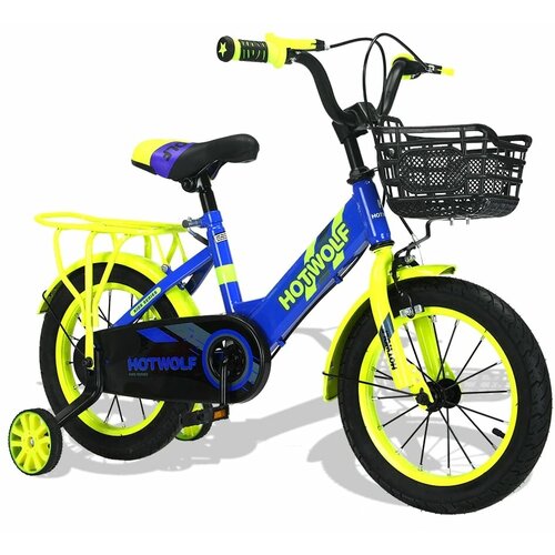 Велосипед для детей и подростков Hotwolf с корзиной и багажником синежелтый18 890000₽