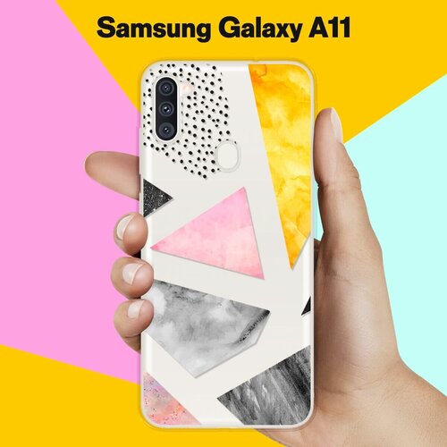 Силиконовый чехол Мраморные треугольники на Samsung Galaxy A11