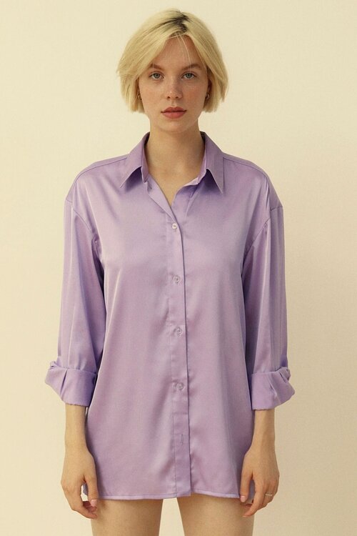 Рубашка  MONOBASE, размер 42/44, фиолетовый