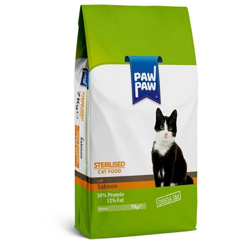 Pawpaw Sterilised Cat Food with Salmon сухой корм для стерилизованных кошек с лососем - 7 кг happy cat happy cat sterilised сухой корм для взрослых стерилизованных кошек с альпийской говядиной 0 3 кг