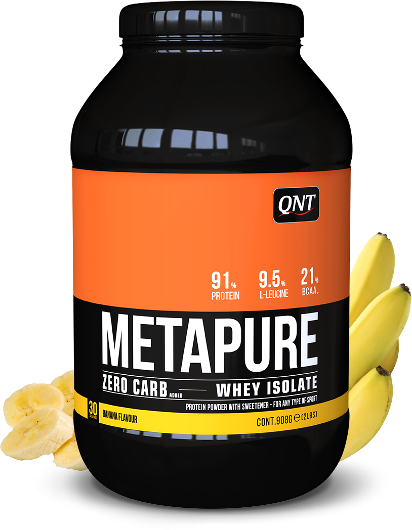 QNT Metapure Zero Carb 908g Banana/ Изолят сывороточного протеина"Метапьюр Зеро Карб" 908гр Банан