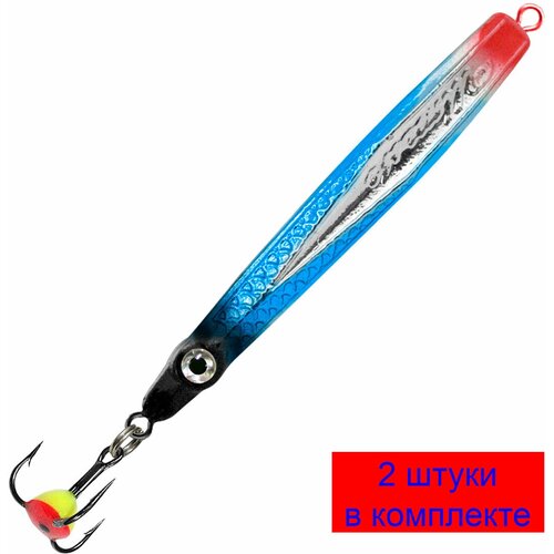 Блесна для рыбалки зимняя AQUA Штык 11,0g, цвет 01 (серебро, синий флюр, черный металлик) 2 штуки в комплекте.