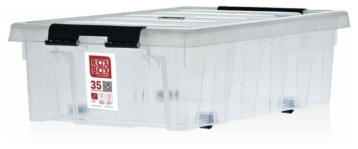 Набор контейнер пластиковый для хранения вещей ROX BOX с крышкой 35л 3 шт - фотография № 4