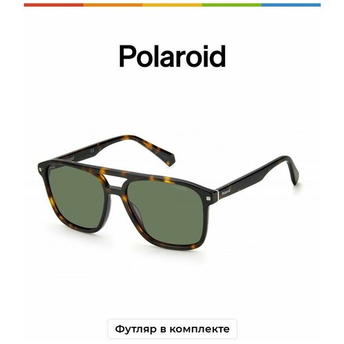 солнцезащитные очки polaroid polaroid pld 6195 s x fll m9 pld 6195 s x fll m9 синий Солнцезащитные очки Polaroid Polaroid PLD 2118/S/X FLL M9 PLD 2118/S/X 086 UC, коричневый, черный