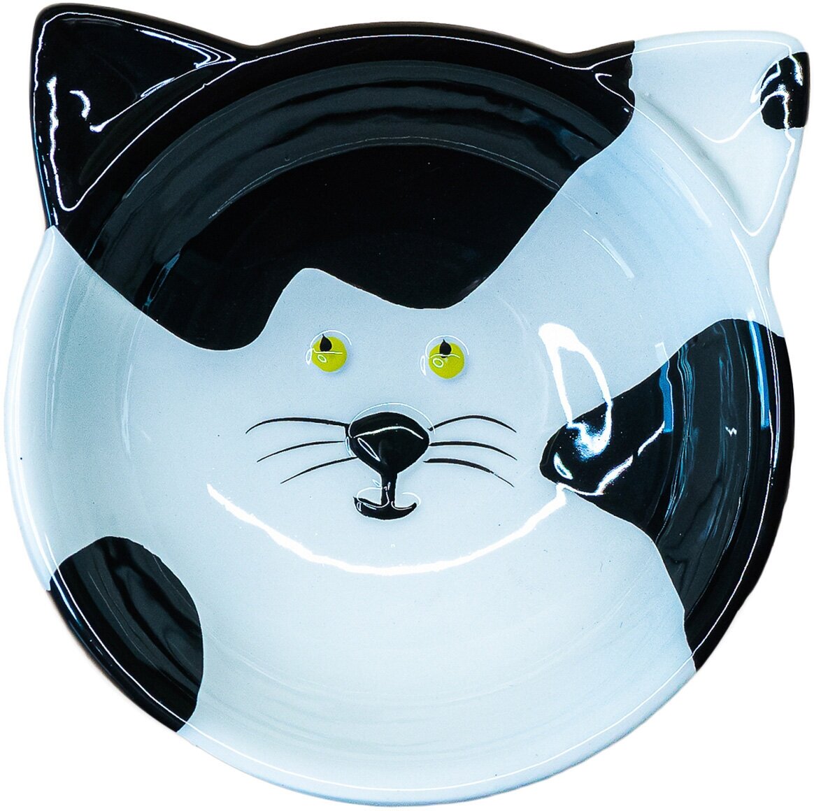Миска керамическая Mr.Kranch для кошек Мордочка кошки черно-белая 120 мл (120 мл)