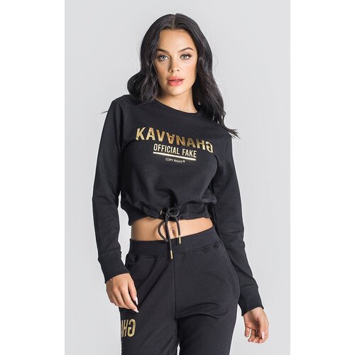 Свитшот Gianni Kavanagh Black Gk Fake Sweat, силуэт полуприлегающий, укороченный, без капюшона, без карманов, размер, черный, black/черный, хлопок  - купить