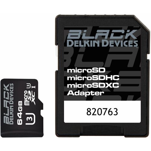Карта памяти Delkin Devices Black Rugged microSDXC 64GB UHS-I V30 карта памяти delkin devices black cf 64gb udma7