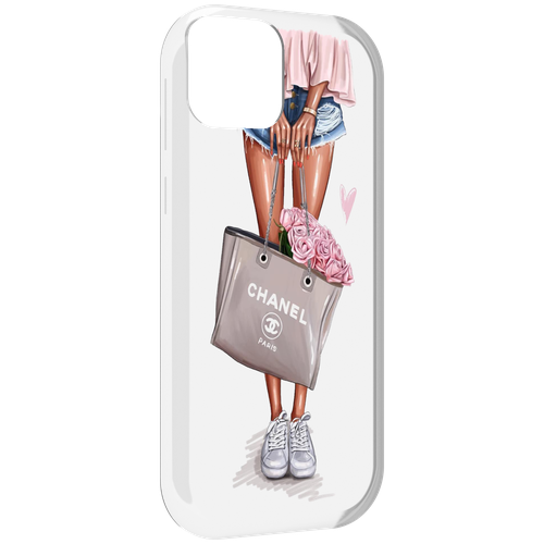 Чехол MyPads Девушка-с-сумкой женский для UleFone Note 6 / Note 6T / Note 6P задняя-панель-накладка-бампер