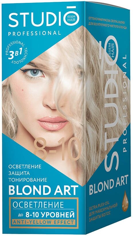 Интенсивный осветлитель для волос Essem Hair Studio Professional, осветление 8-10 тонов, 125мл
