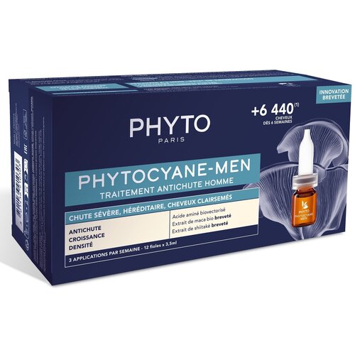 phyto набор фитоциан для прогрессирующего выпадения волос жен 2 элемента Phyto Фитоциан-Мэн сыворотка против выпадения волос у мужчин 3,5мл х 12 флаконов