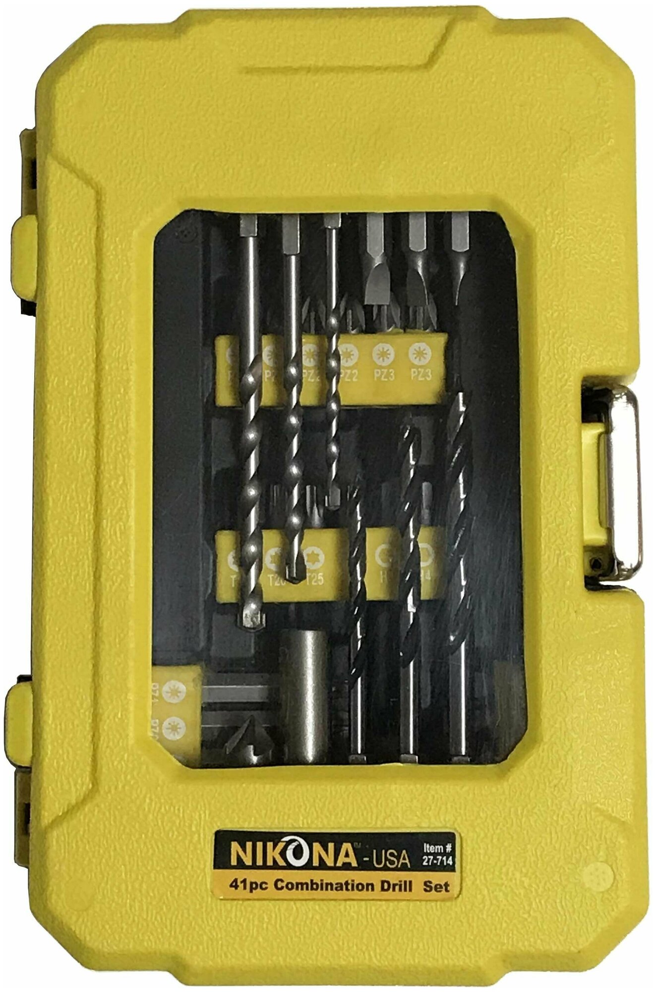 фото Набор комбинированных сверл и бит NIKONA, CrV (41пр) 27-714