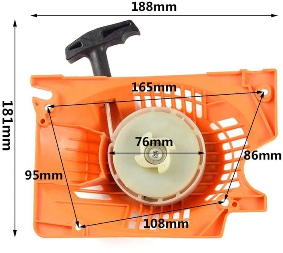 Ручной стартер подходит для китайских бензопил с 4-мя зацепами на шкив , лёгкий старт.