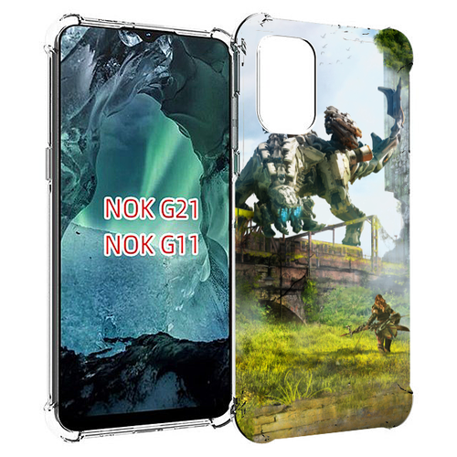 чехол mypads horizon zero dawn art для nokia c21 plus задняя панель накладка бампер Чехол MyPads Horizon Zero Dawn для Nokia G11 / G21 задняя-панель-накладка-бампер