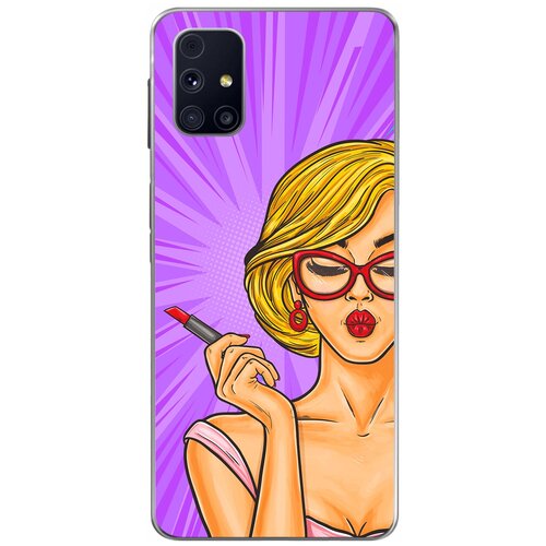 Силиконовый чехол Mcover на Samsung Galaxy M31s с рисунком Девушка и косметика силиконовый чехол mcover на samsung galaxy a70 с рисунком девушка и косметика