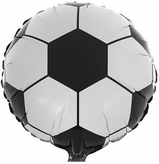 Шар фольгированный 18" "Футбольный мяч" Черное, белое