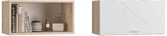 Шкаф настенный Млк Скайлайн (600) с горизонтальной дверью дуб санома/белый