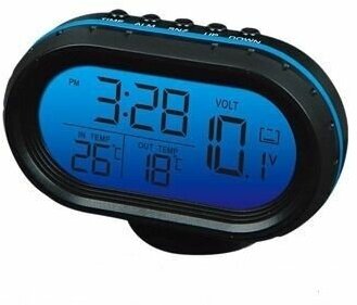 Автомобильные часы с подсветкой, вольтметром и термометром VST 7009V-5 - фотография № 2