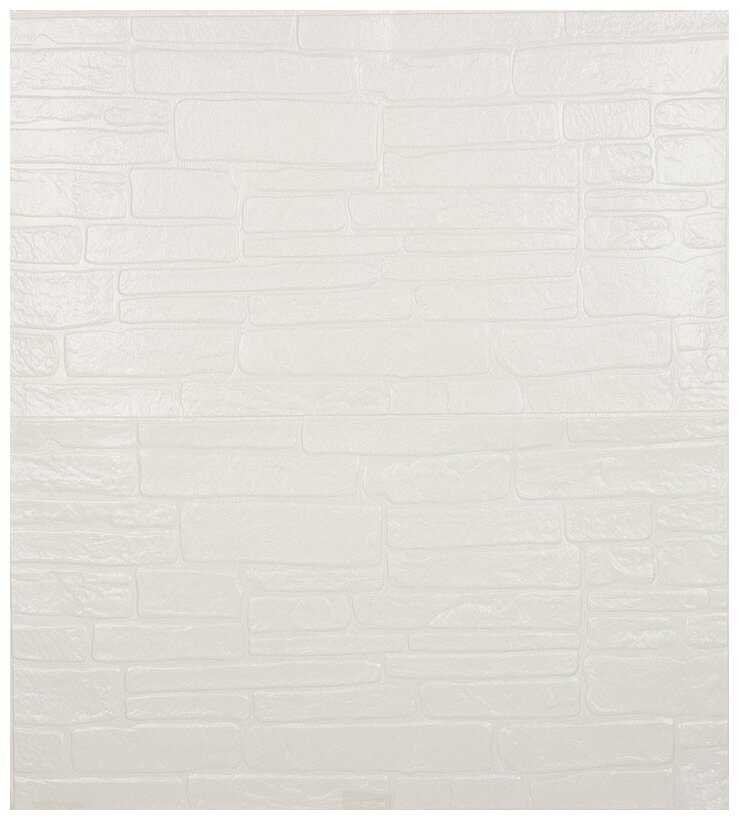 фото Панель самоклеящаяся Камень 70х77см, с рельефной текстурой, 4 штуки/УП, цвет белый
