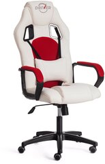 Кресло компьютерное игровое TetChair DRIVER кож/зам/ткань, белый/красный