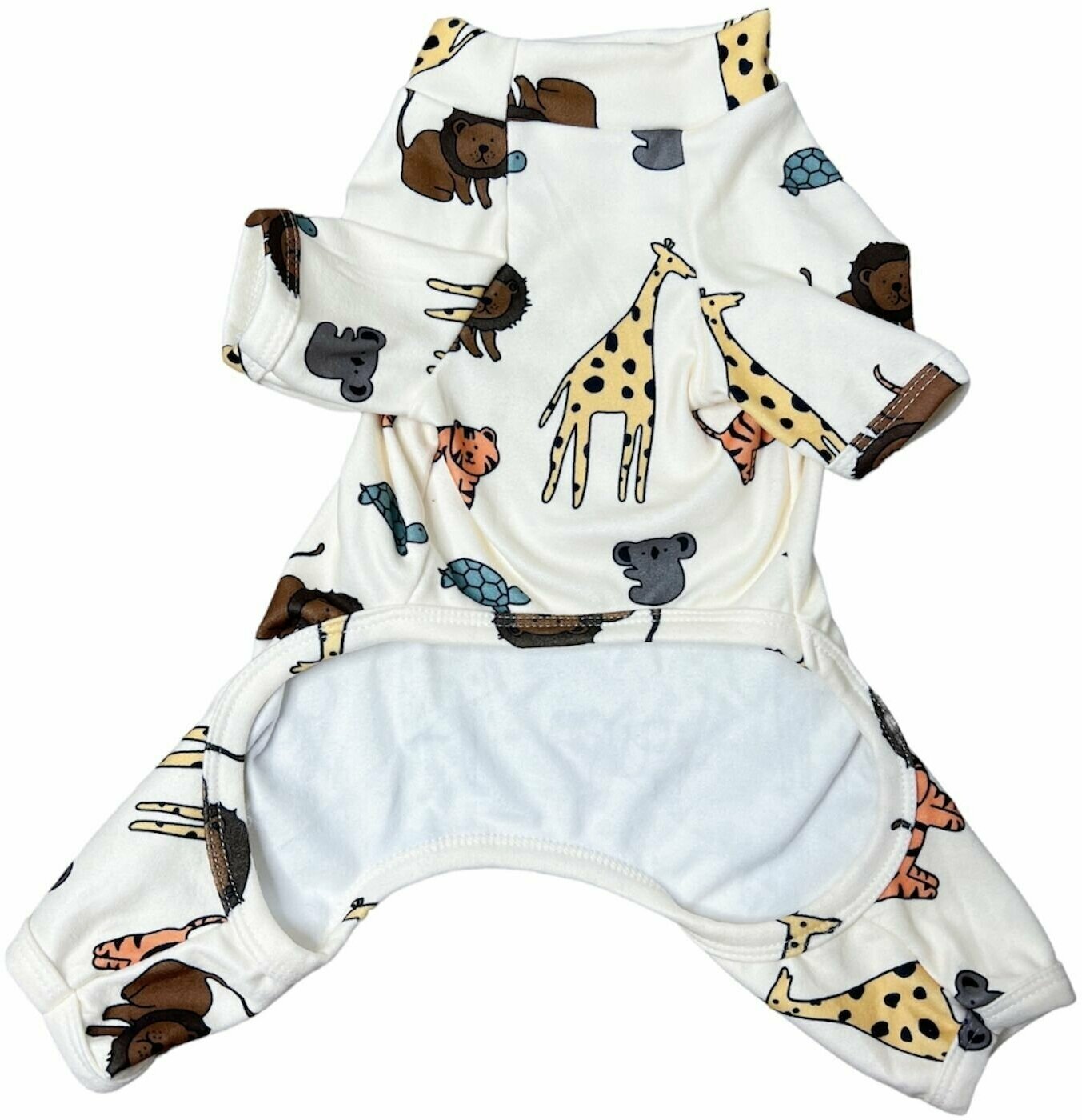 Пижама-костюм для мелких и средних пород собак / Размер M / Молочная - фотография № 8