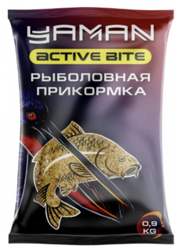 Прикормка Yaman Active Bite Плотва (кокос) цв. чёрный 900 г