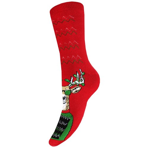 фото Носки женские mademoiselle 33 светящийся олень красный unica