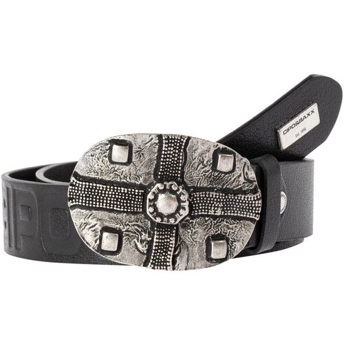 фото Ремень cipo & baxx, натуральная кожа, длина 85 см., черный