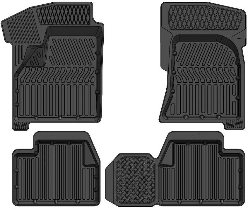 Резиновые 3D Standart коврики в салон SRTK для ВАЗ (LADA) Priora [2007-2018]