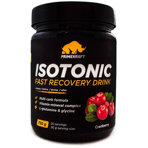 Изотоник PRIMEKRAFT со вкусом Клюквы Isotonic (Cranberry) банка, 750 гр / 25 порций