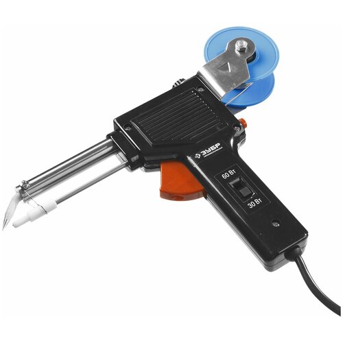 Паяльник ЗУБР Профессионал с подачей припоя 2 мощности 30Вт60Вт диаметр проволоки припоя от 1 до 3мм 184800₽