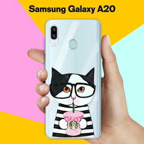 Силиконовый чехол Кот в очках на Samsung Galaxy A20 силиконовый чехол кот в очках на samsung galaxy a30