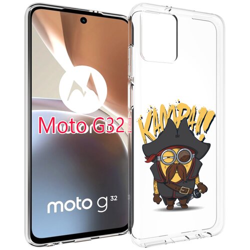 Чехол MyPads миньон пират для Motorola Moto G32 задняя-панель-накладка-бампер