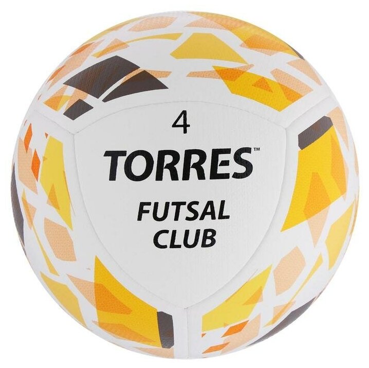 TORRES Мяч футзальный TORRES Futsal Club, PU, гибридная сшивка, 10 панелей, р. 4