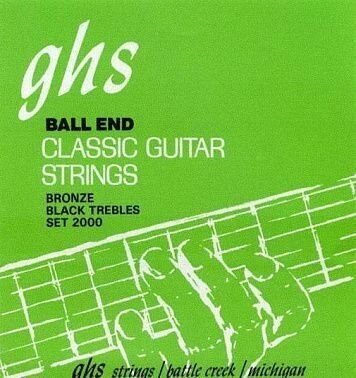 GHS 2000 Струны для классической гитары - Hard черный нейлон