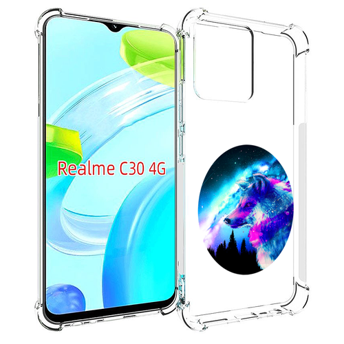 Чехол MyPads голубой волк для Realme C30 4G / Narzo 50i Prime задняя-панель-накладка-бампер чехол mypads петр первый для realme c30 4g narzo 50i prime задняя панель накладка бампер