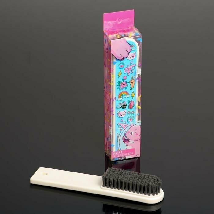 Щетка для одежды и обуви "Котики", 3,7 х 20,5 х 2,9 см