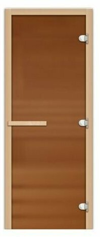 Дверь для сауны 1.9х0.8,полотно 1835х720, ручка магнит, стекло 8 мм, бронза матовое - фотография № 1