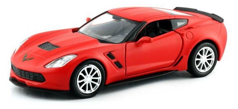 Машина металлическая RMZ City серия 1:32 Chevrolet Corvette Grand Sport, инерционная, цвет красный матовый, двери открываются 554039M(B)