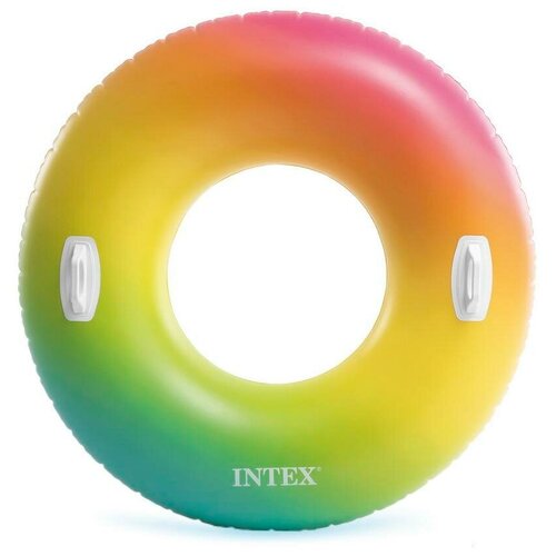 Разноцветный надувной круг INTEX, 122 см, от 9 лет круг надувной для плавания цветной вихрь диаметр 122 см от 9 лет 58202eu intex