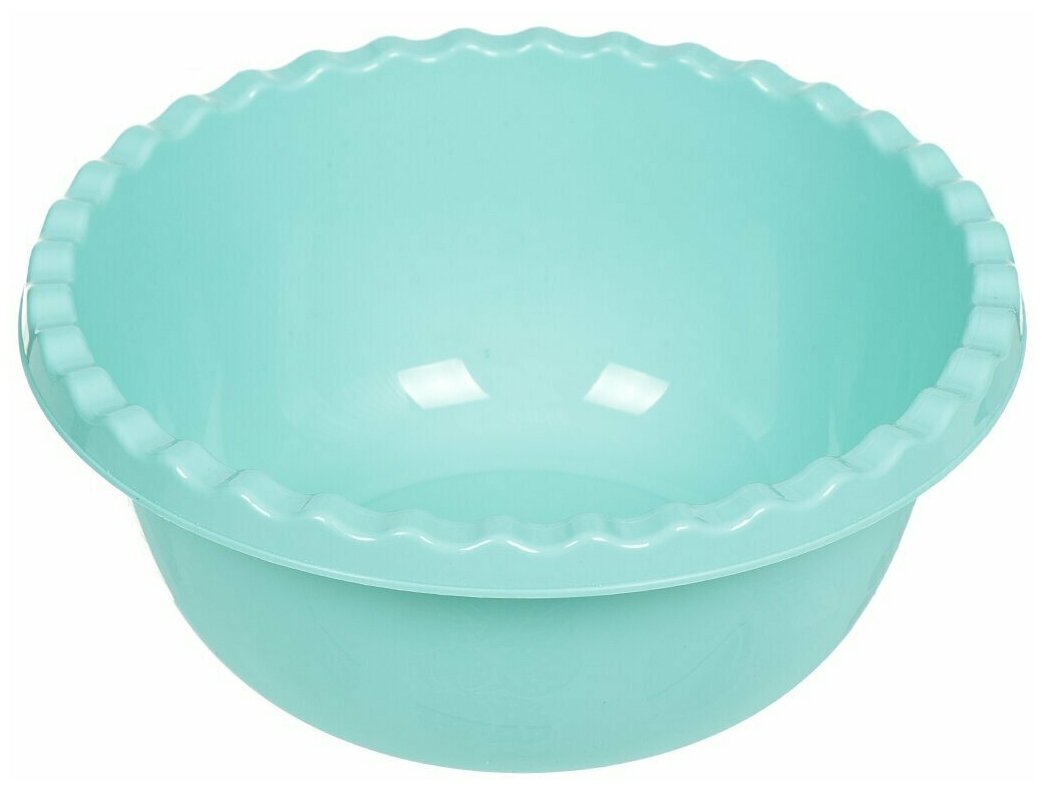 фото Миска пластик, круглая, 3 л, Аквамарин, Idea, М1312, аквамарин